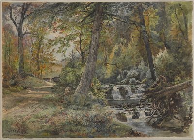 Paesaggio con ruscello e strada, Contea di Chester, c.1886 da William Trost Richards